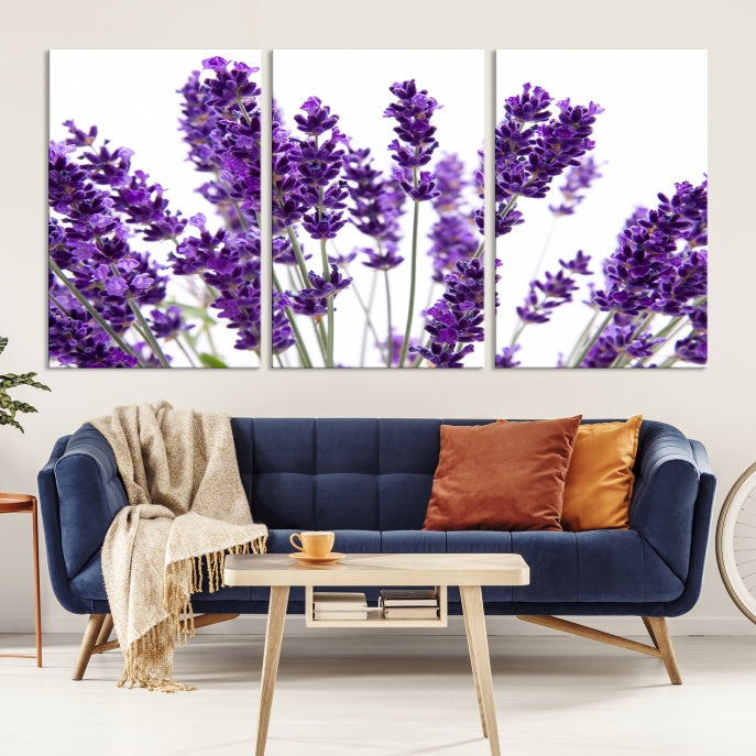 Lavender Flowers Wall Art Floral Canvas Print