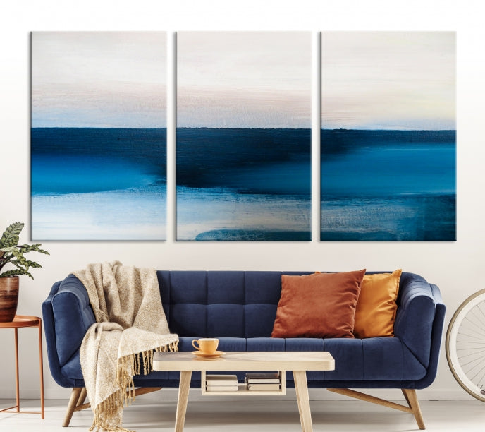 Dark Blue Abstract Wall Art Canvas Print