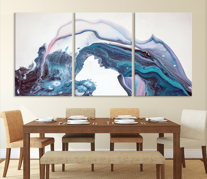 Colorful Marble Fluid Effect Wall Art Abstract Canvas Wall Art Print