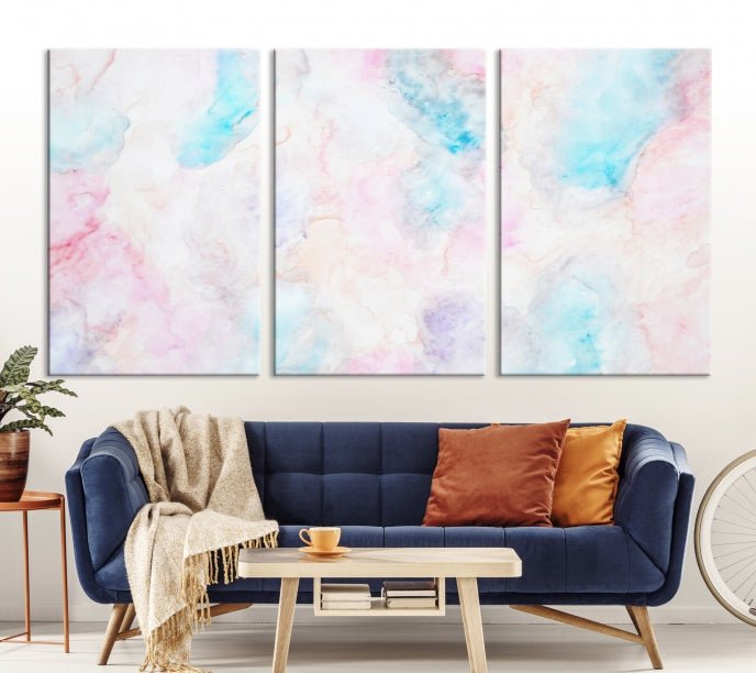 Pastel Marble Fluid Effect Wall Art Abstract Canvas Wall Art Print