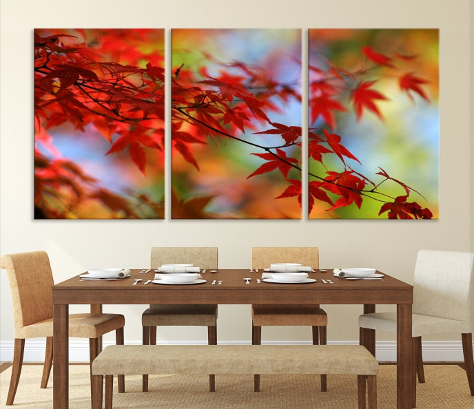 Red Leave Wall Art Canvas Print