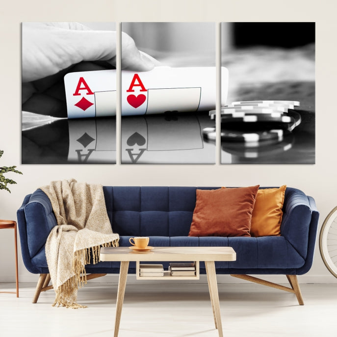 Aces Poker Art Poker Game Wall Art Canvas Print