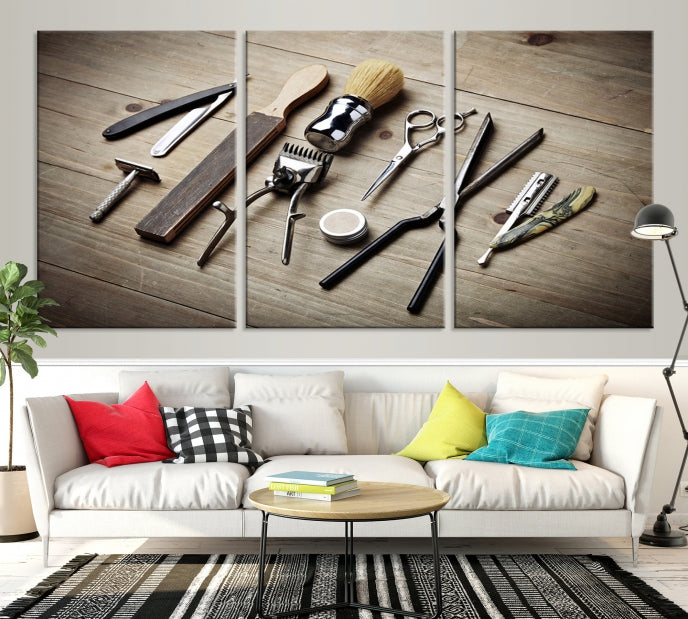 Outils de barbier standards Art mural Impression sur toile