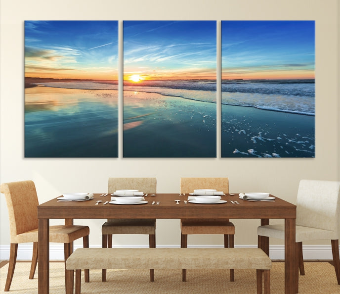 Blue Sky and Beach Wall Art Canvas Print