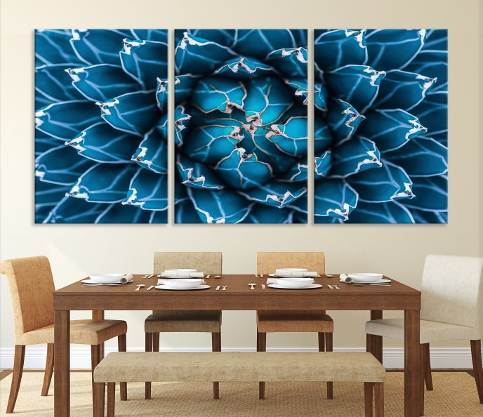 Impression sur toile avec fleur d'agave bleue, succès