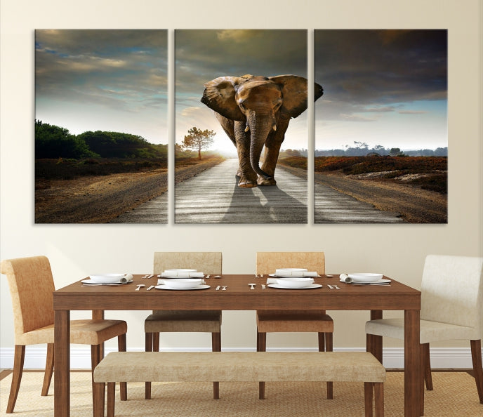 Big Wild Elephant Wall Art Canvas Print