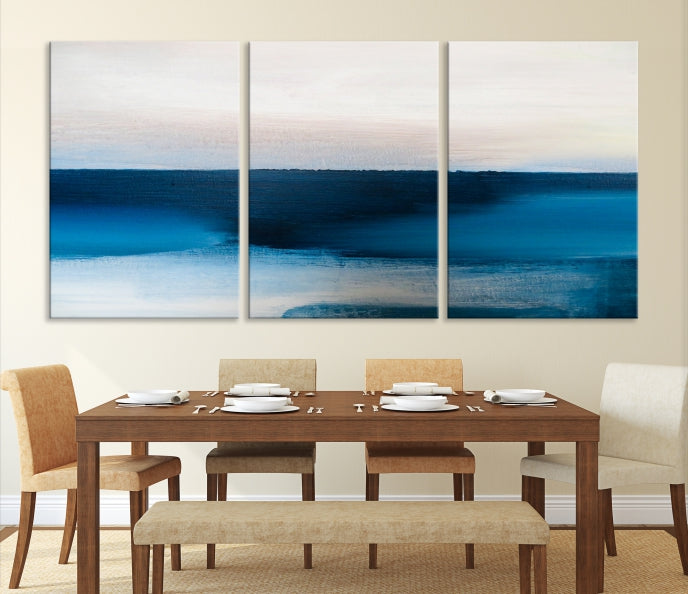 Art mural abstrait bleu foncé Impression sur toile