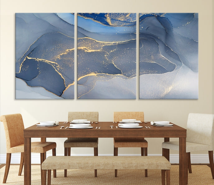 Blue Wall Art Abstract Canvas Wall Art Print