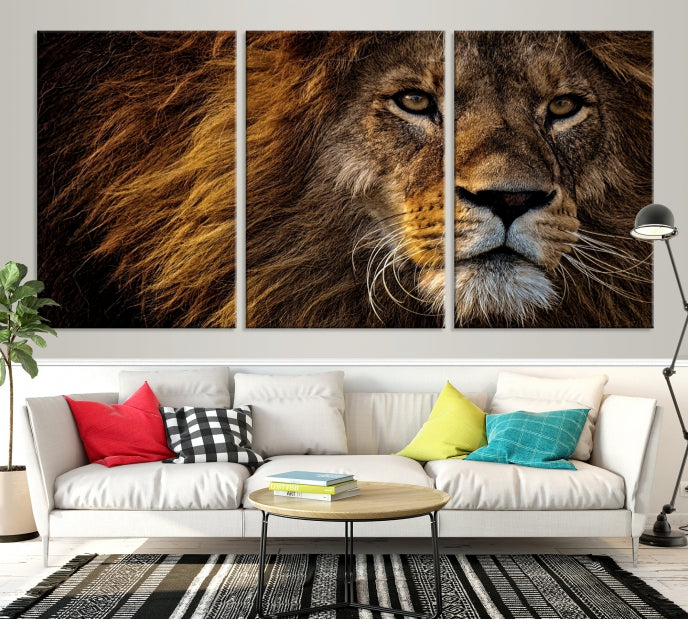 Art mural grand lion Impression sur toile