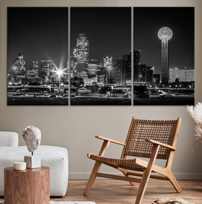 Dallas City Wall Art Canvas Print