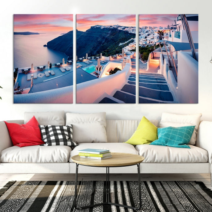 Greece Santorini Wall Art Landscape Canvas Print