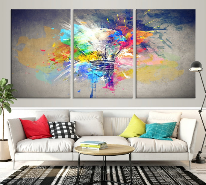 Lamp Abstract Color Wall Art Canvas Print