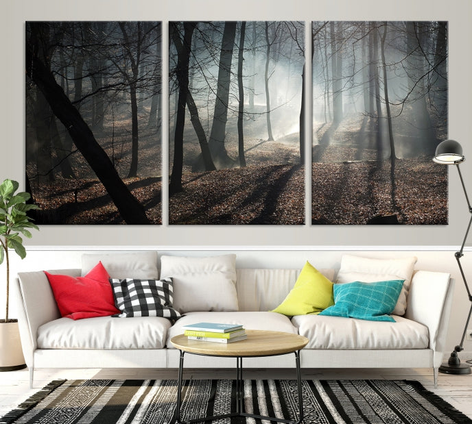 Art mural famille sombre et arbre Impression sur toile