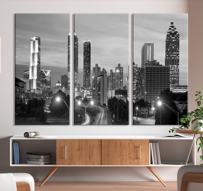 Atlanta City Black and White Wall Art