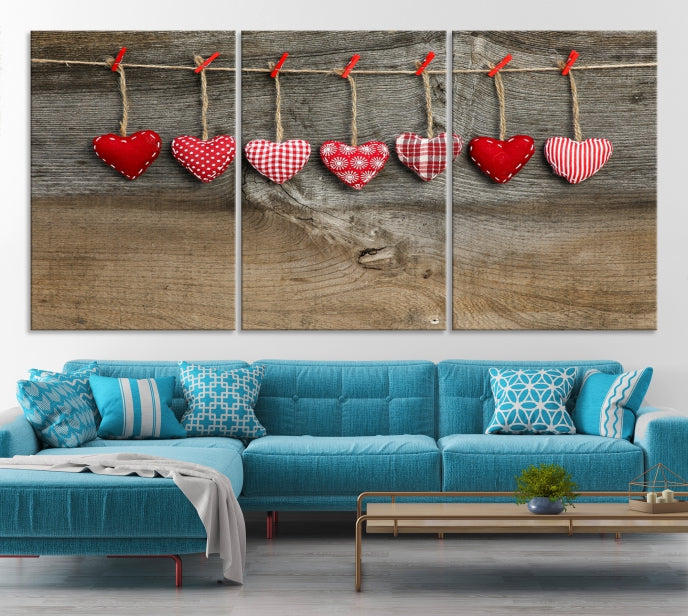 Love on the Wood Wall Art Canvas Print