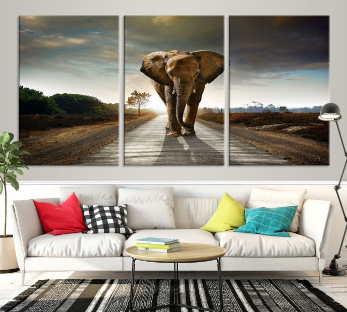 Big Wild Elephant Wall Art Canvas Print