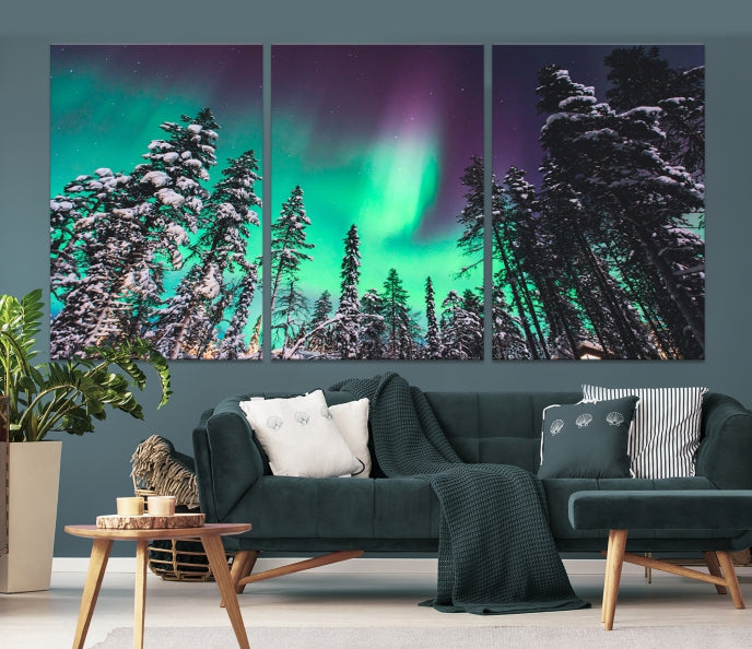 Arte de pared de aurora boreal Lienzo