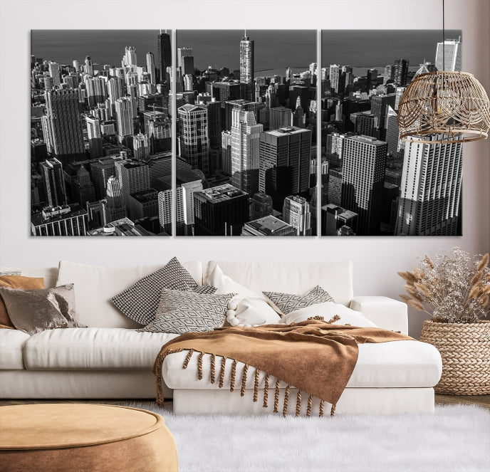 Chicago Wall Art Canvas Print Chicago City Night Canvas Print