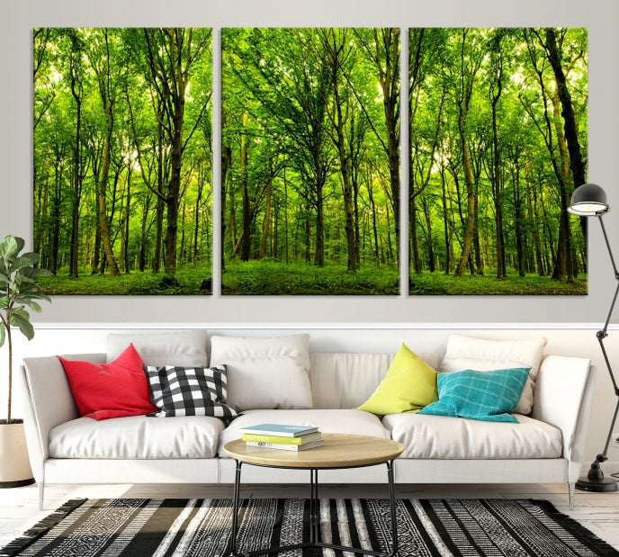 Green Forest Wall Art Canvas Print