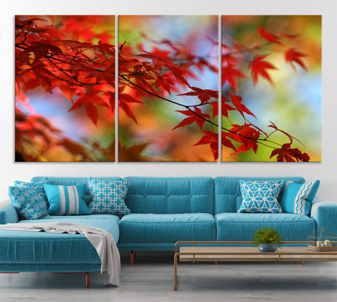 Red Leave Wall Art Canvas Print