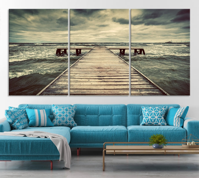 Vintage Wood Bridge Wall Art Canvas Print