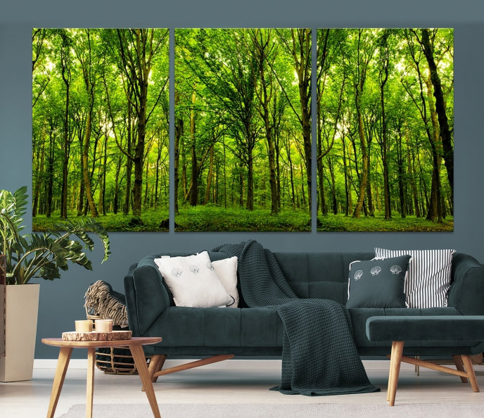 Green Forest Wall Art Canvas Print