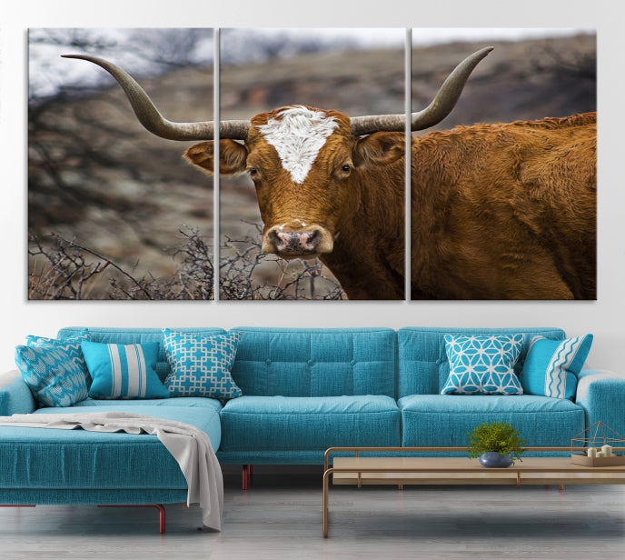 Lienzo decorativo para pared con animales de vaca grande