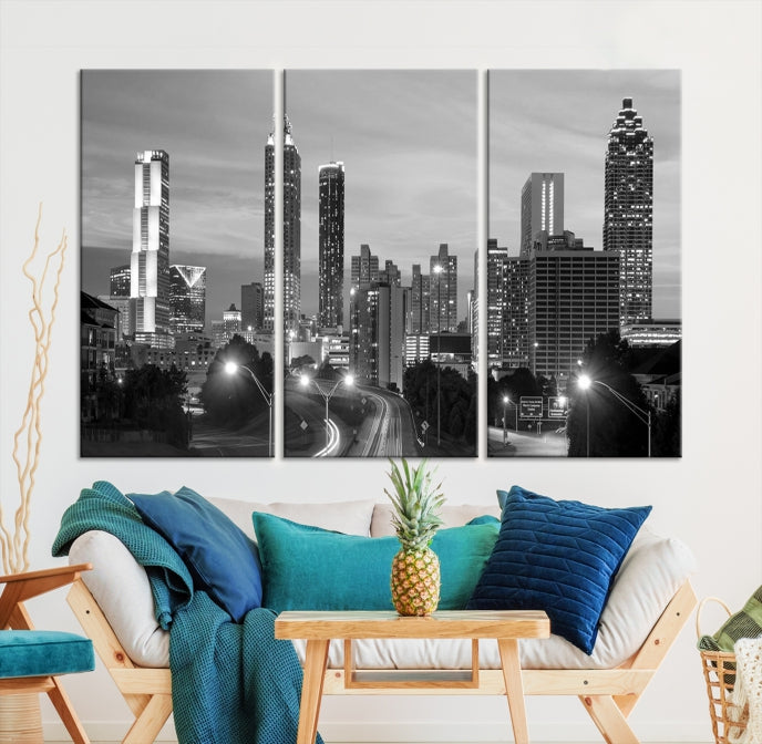 Atlanta City Black and White Wall Art