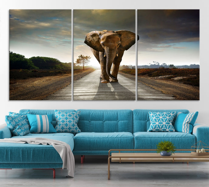 Big Wild Elephant Wall Art Canvas Print