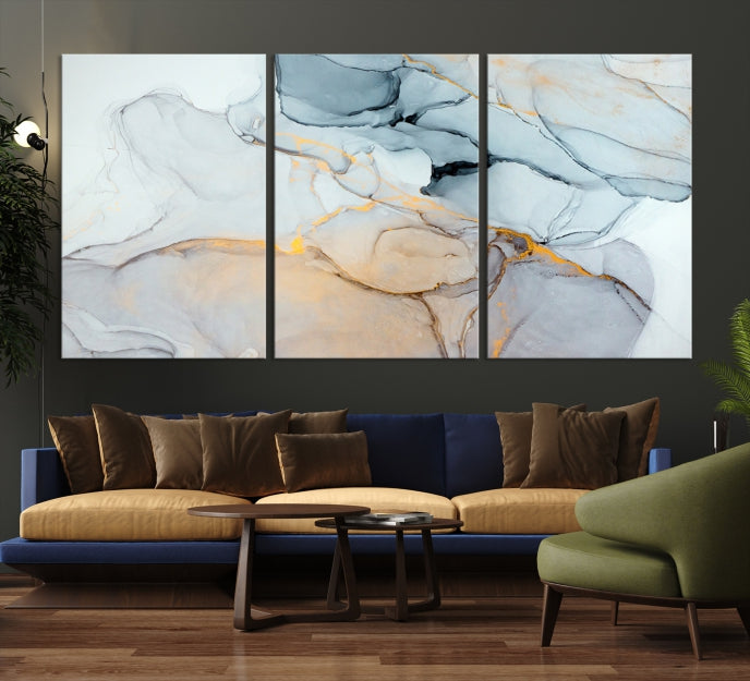 Pastel Marble Fluid Effect Wall Art Abstract Canvas Wall Art Print