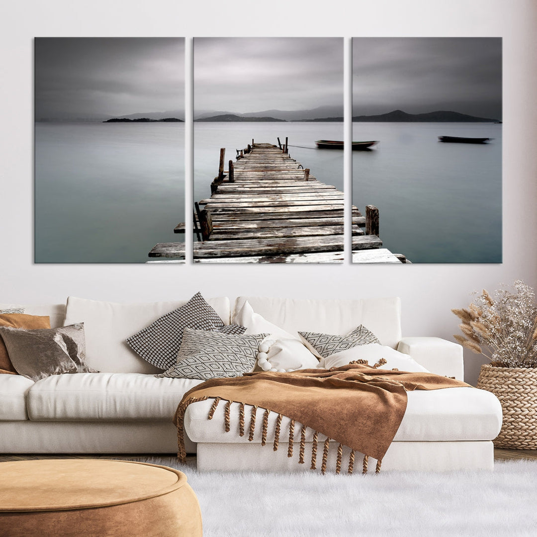 Jetée en bois Toile Mur Art Plage Toile Artwork Print , Beach Wall Art, Sea Wall Art