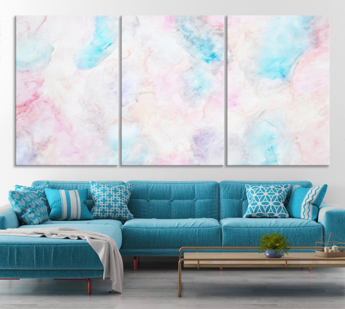 Pastel Marble Fluid Effect Wall Art Abstract Canvas Wall Art Print