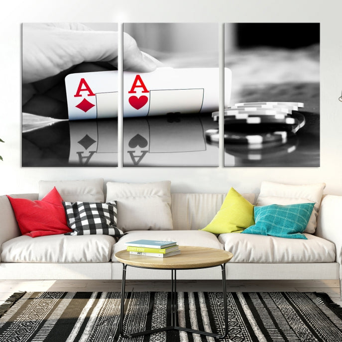 Aces Poker Art Poker Game Wall Art Canvas Print