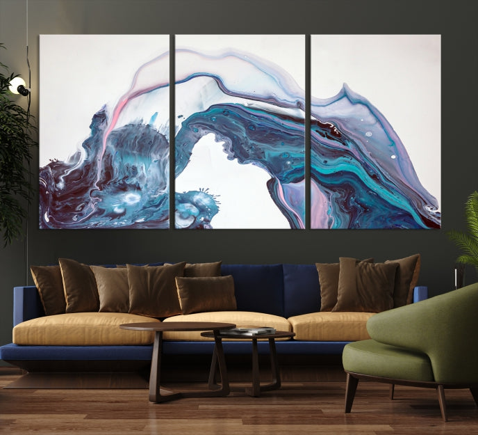 Colorful Marble Fluid Effect Wall Art Abstract Canvas Wall Art Print