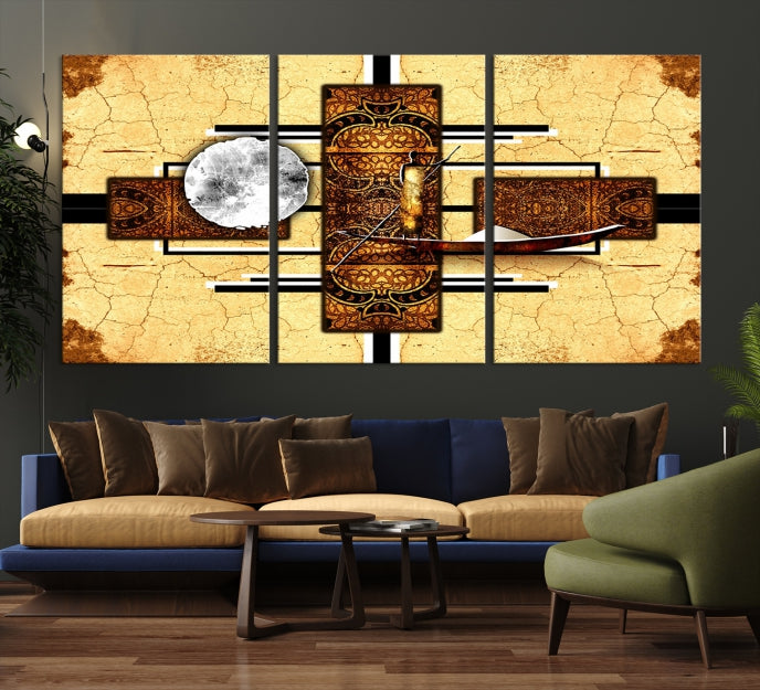 African Style Abstract Wall Art Canvas Print