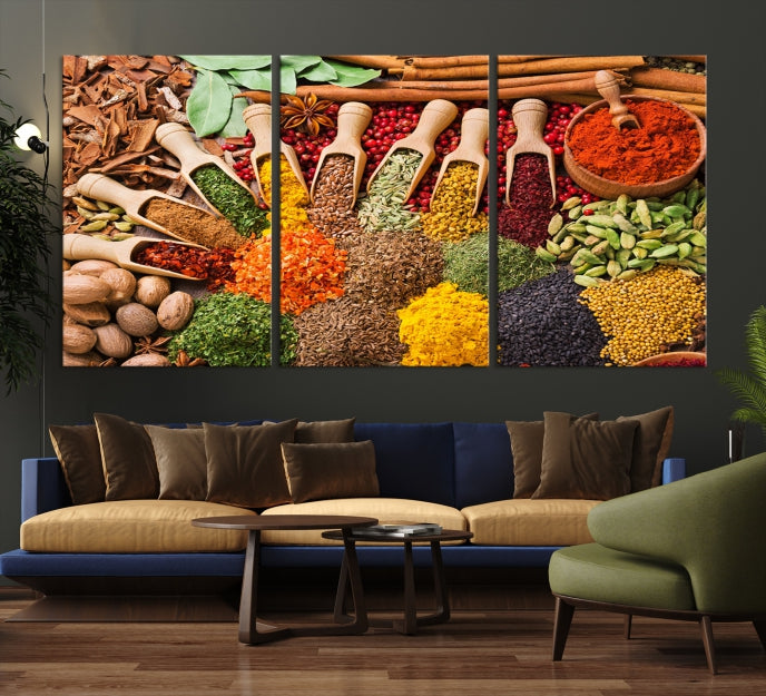 Spices Kitchen Wall Wall Art Canvas Print