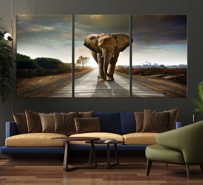 Big Wild Elephant Wall Art Canvas Print