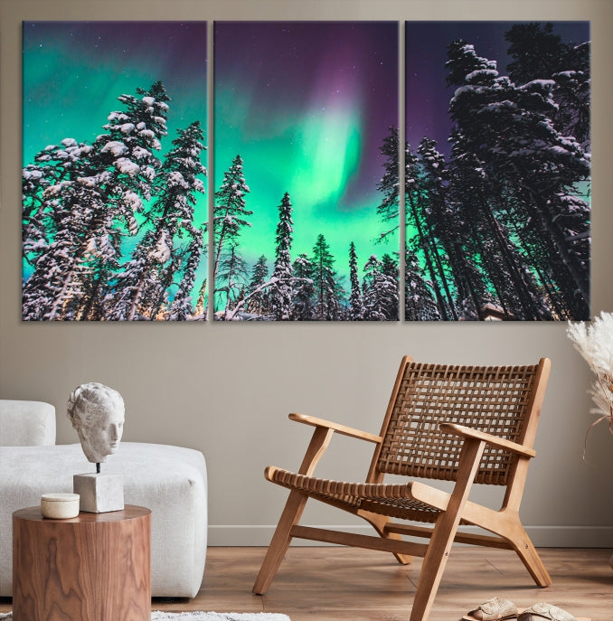 Arte de pared de aurora boreal Lienzo