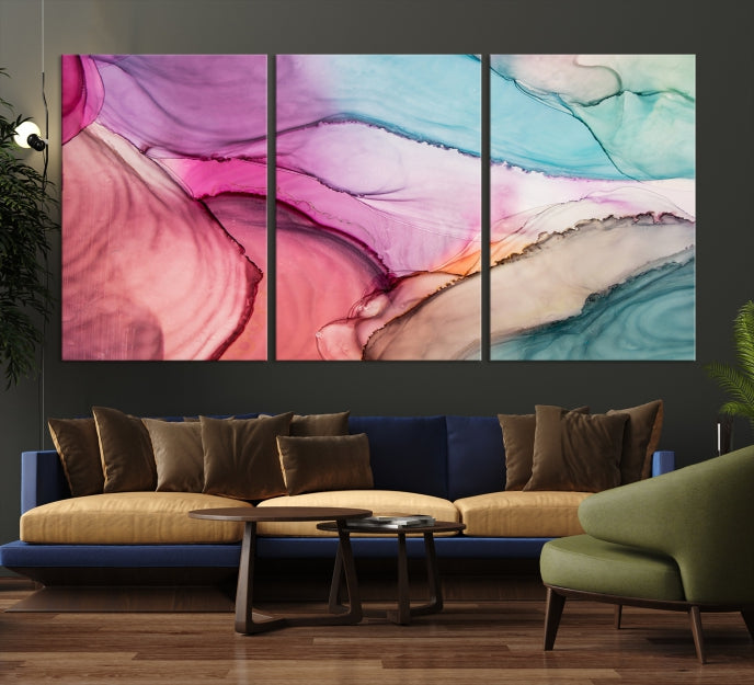 Colorful Marble Fluid Effect Wall Art Abstract Canvas Wall Art Print