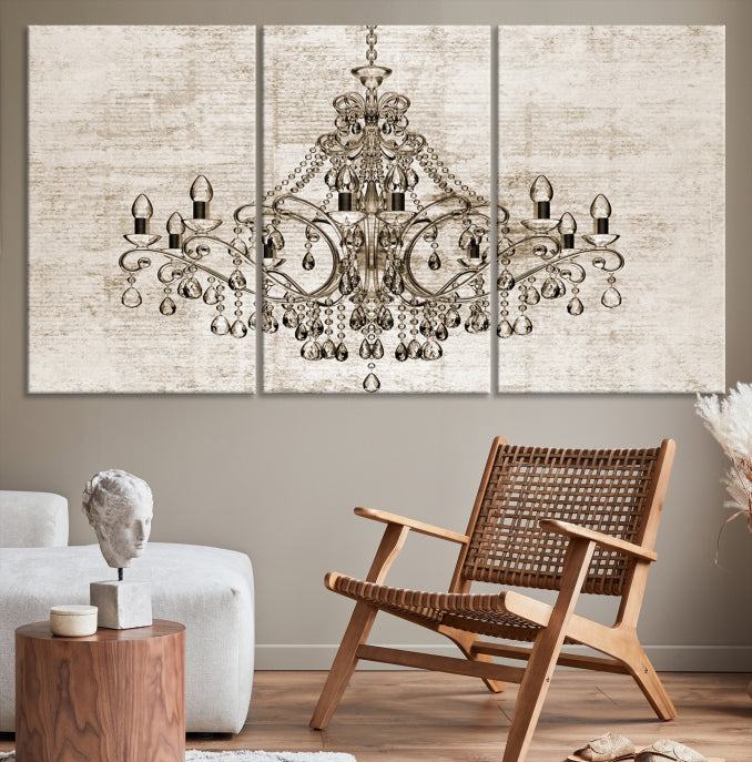 Vintage Chandelier Wall Art Canvas Print