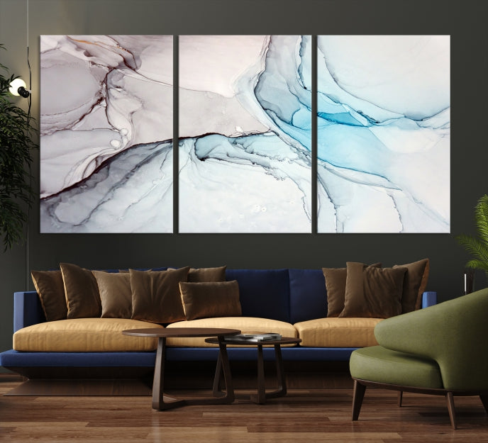 Pastel Marble Fluid Effect Wall Art Abstract Canvas Wall Art Print