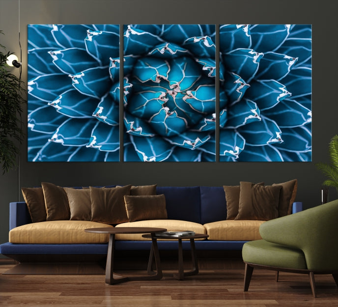 Blue Agave Flower Wall Art Canvas Print Success