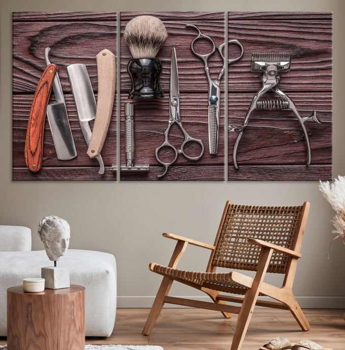 Hairdresser Tools Wall Art Canvas Print