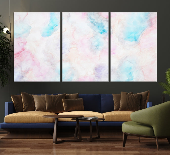 Pastel Marble Fluid Effect Wall Art Abstract Canvas Wall Art Print