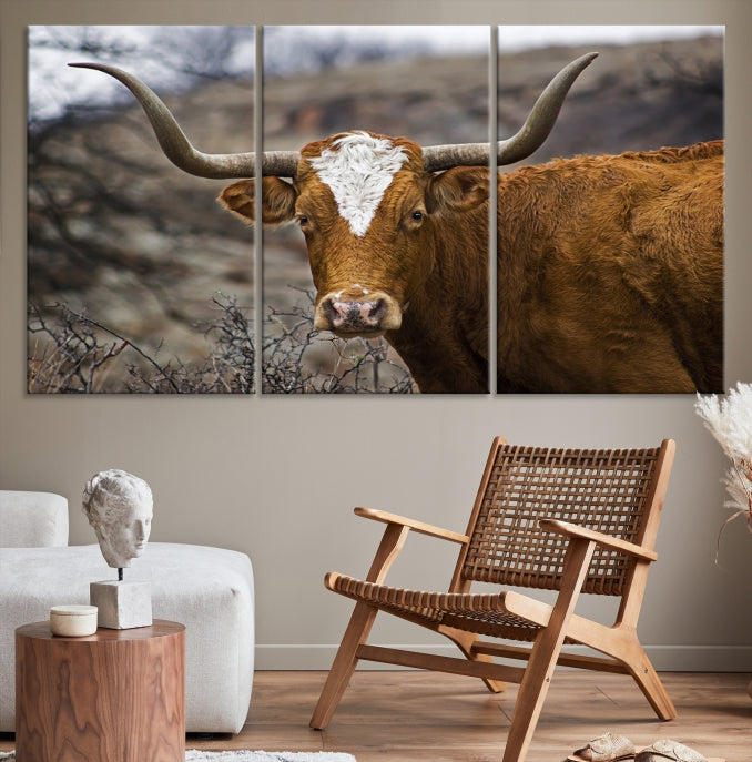 Lienzo decorativo para pared con animales de vaca grande