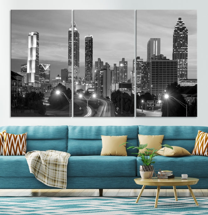 Atlanta City Black and White Wall Art