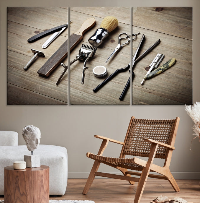 Outils de barbier standards Art mural Impression sur toile