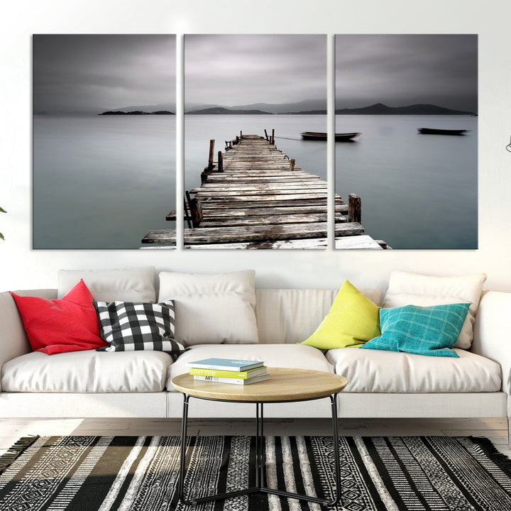 Jetée en bois Toile Mur Art Plage Toile Artwork Print , Beach Wall Art, Sea Wall Art