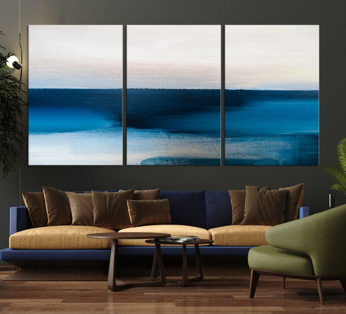 Dark Blue Abstract Wall Art Canvas Print