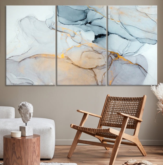 Pastel Marble Fluid Effect Wall Art Abstract Canvas Wall Art Print